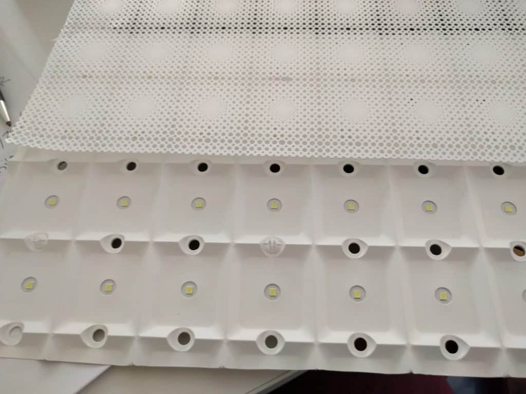An area of local area LEDs from a Panasonic panel.