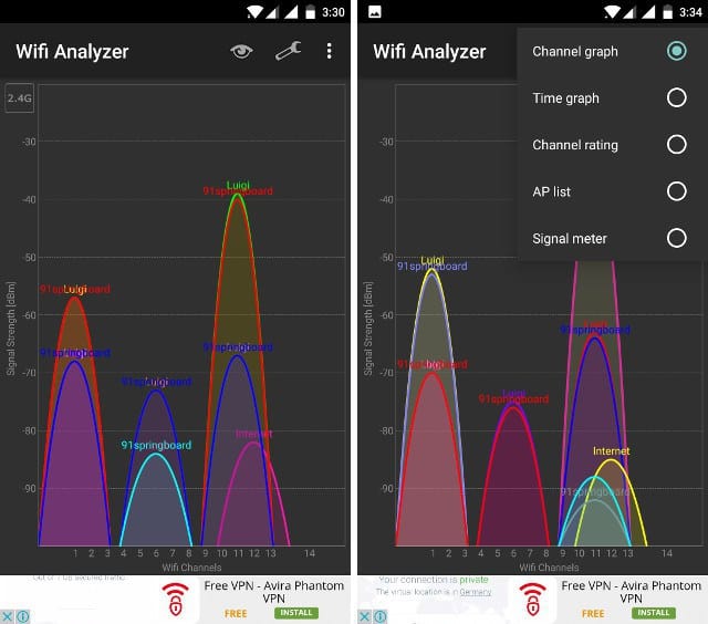 how to scan wifi channels in use