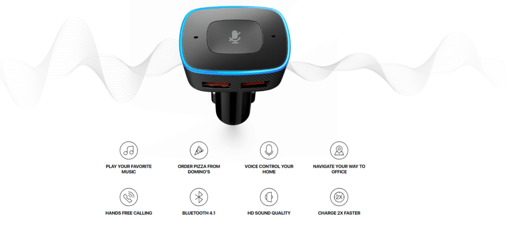 Roav VIVA Alexa Enabled 2-Port USB Car Charger for In-Vehicle Navigation