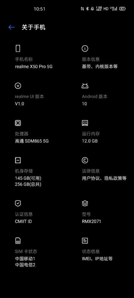 Realme X50 Pro 5G Specs