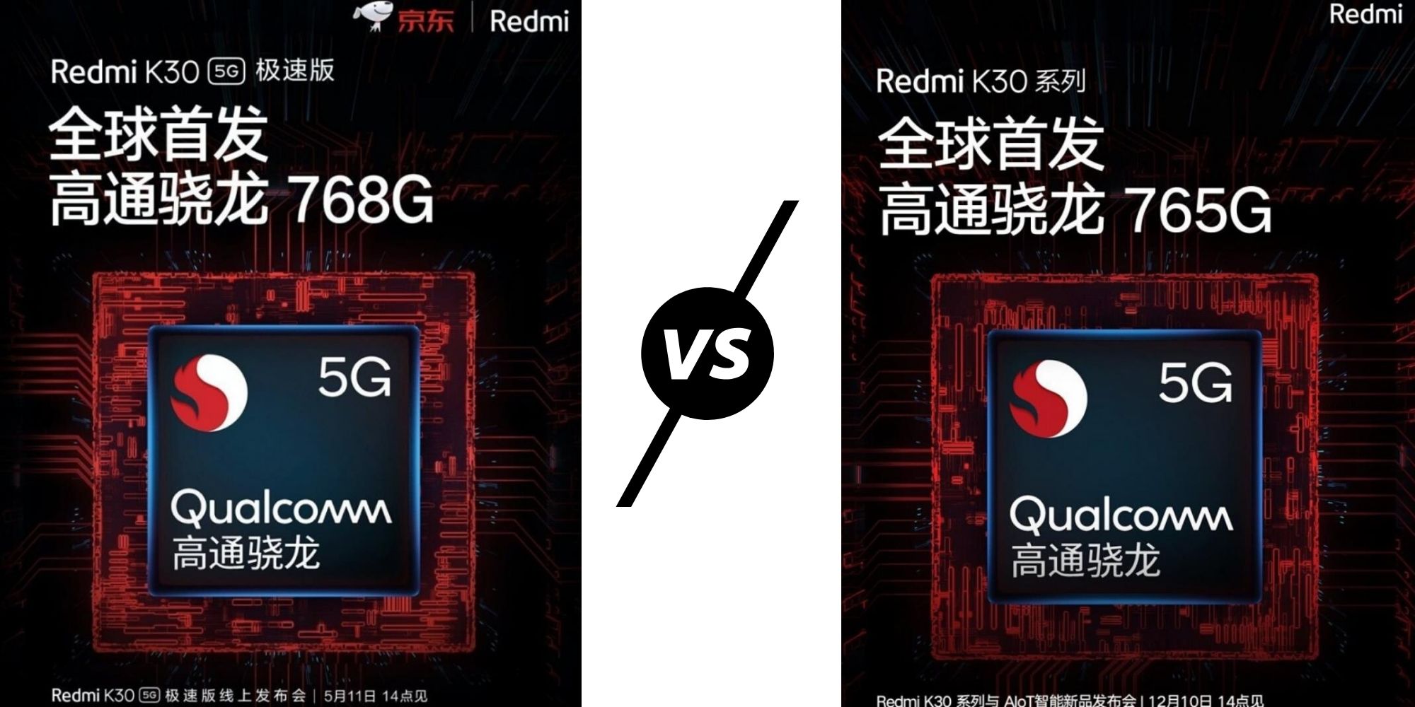 Xiaomi Redmi K30 5G Speed Edition–Qualcomm Snapdragon 768G vs 65G
