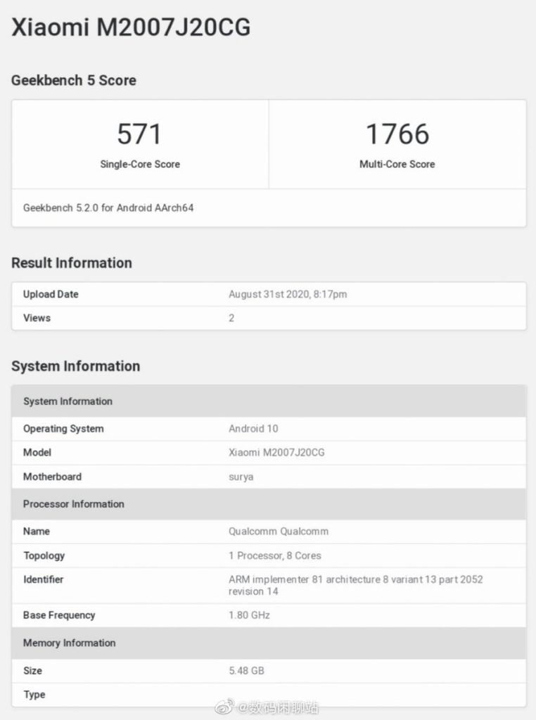 POCO X3 NFC with Qualcomm Snapdragon 732G vs Snapdragon 720G on Realme 6 Pro & Helio G90T on Realme 6 on Geekbench Benchmark 1