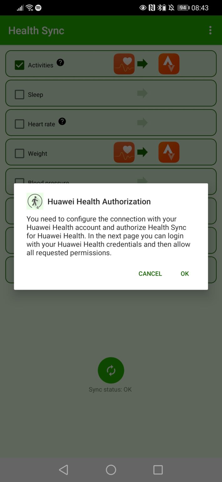 sync huawei health to samsung health
