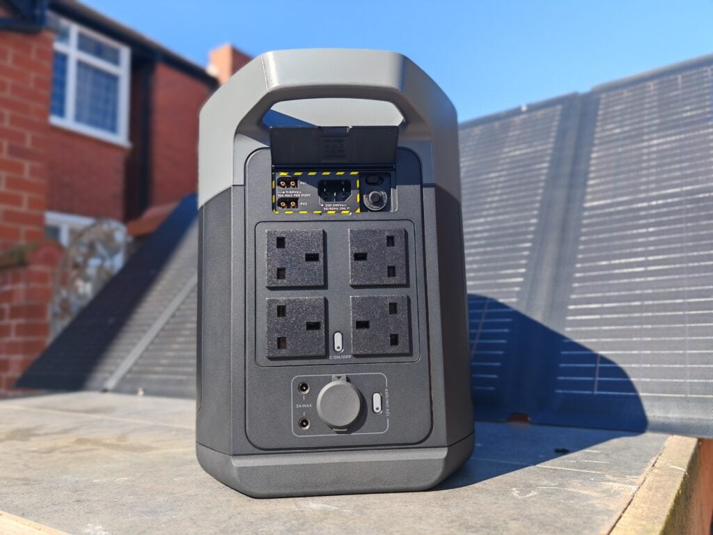 EcoFlow Delta 2 Max Review Plug sockets and solar