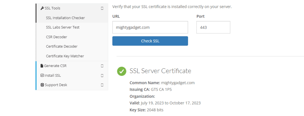 Verify SSL Verify SSL