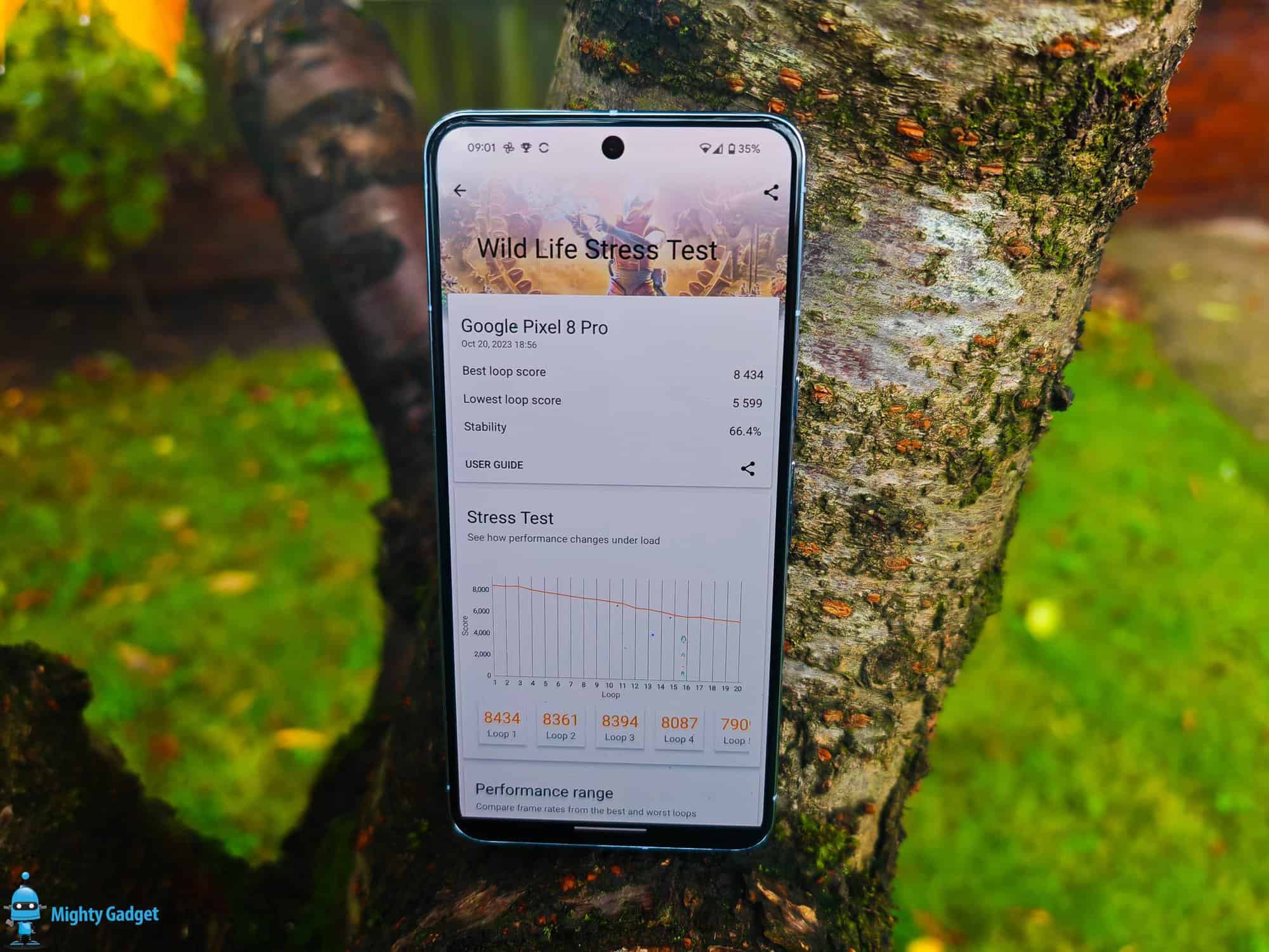Google Pixel 8 Pro Tensor G3 Benchmarks 3DMark Wild Life by Mighty Gadget