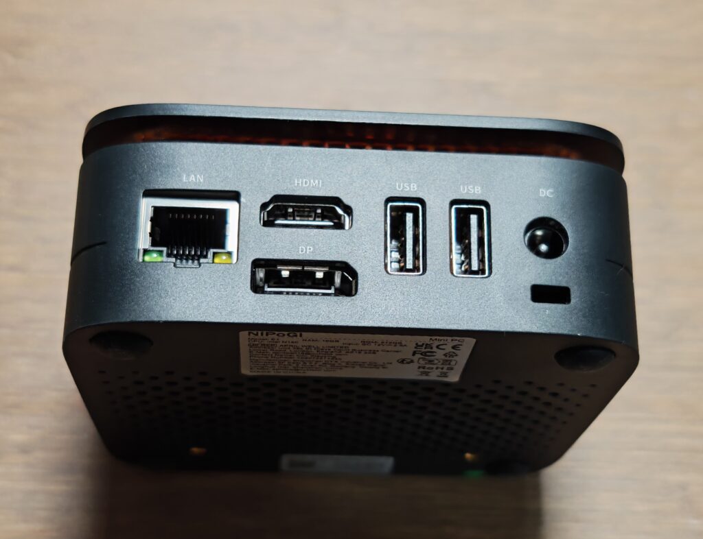 NiPoGi E1 N150 Mini PC Rear Ports NiPoGi E1 N150 Mini PC Rear Ports