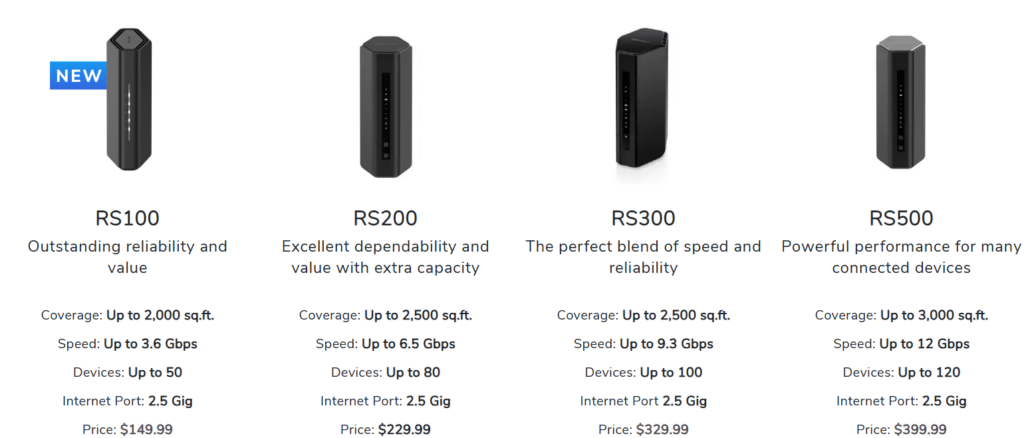 Netgear RS100 vs RS200 Netgear RS100 vs RS200
