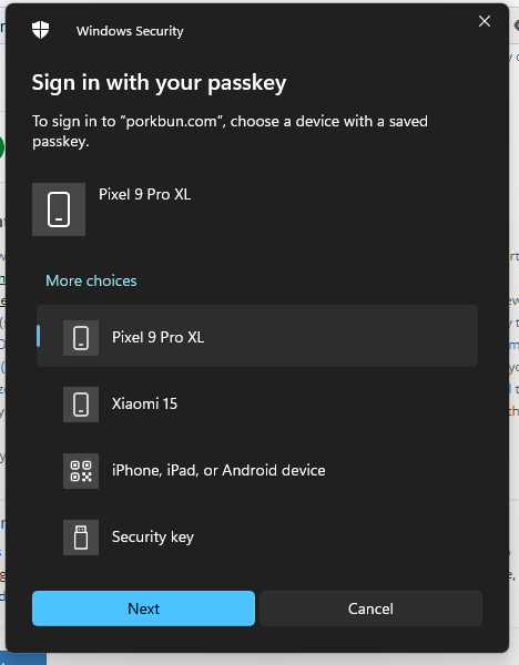 Yubikey in use Yubikey in use
