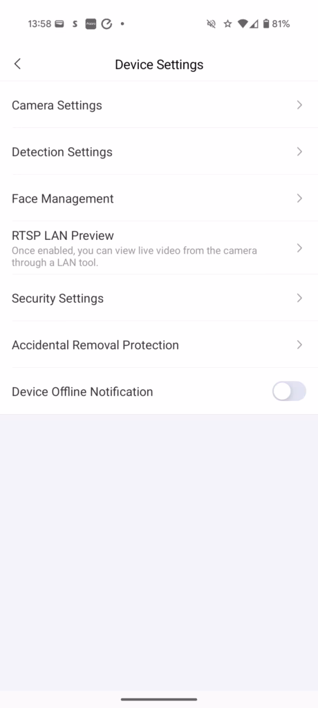 Aqara Security Camera G100 App Settings 4