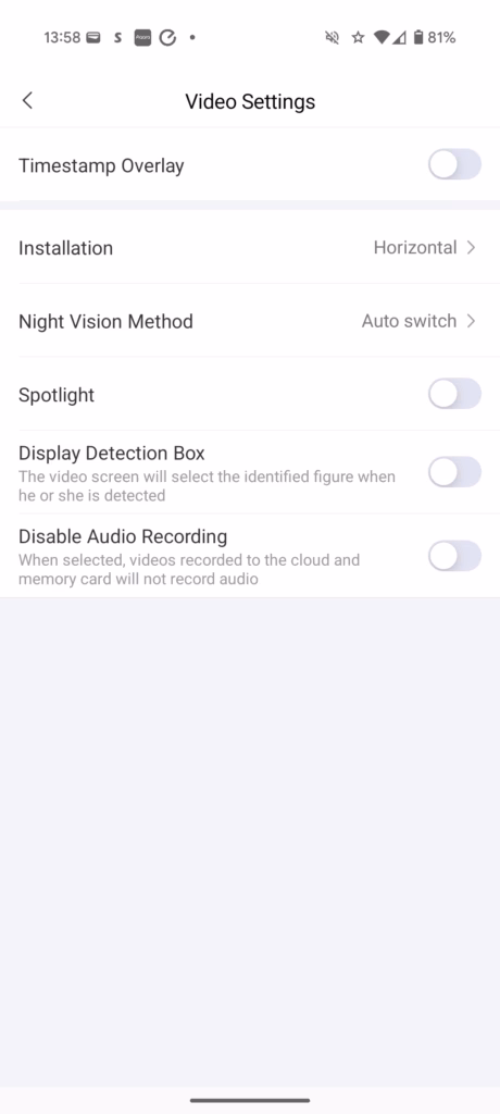Aqara Security Camera G100 App Settings 5