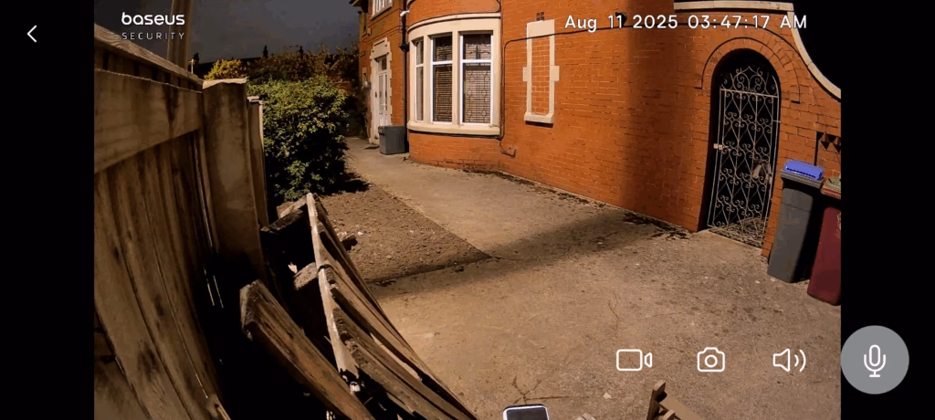 Baseus S1 Outdoor Security Camera Review Night Time