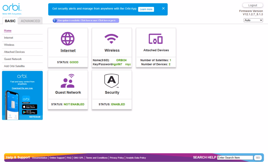 Netgear Orbi 370 Web GUI 1 Netgear Orbi 370 Web GUI 1