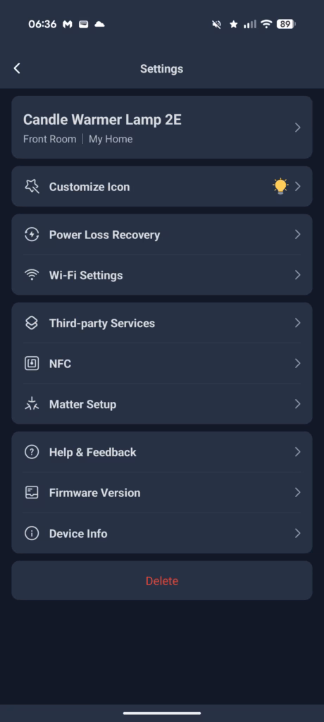 Switchbot Candle Warmer Lamp Review App 2