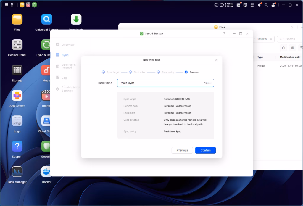Ugreen NASync DXP4800 Plus Syncronisation Ugreen NASync DXP4800 Plus Syncronisation