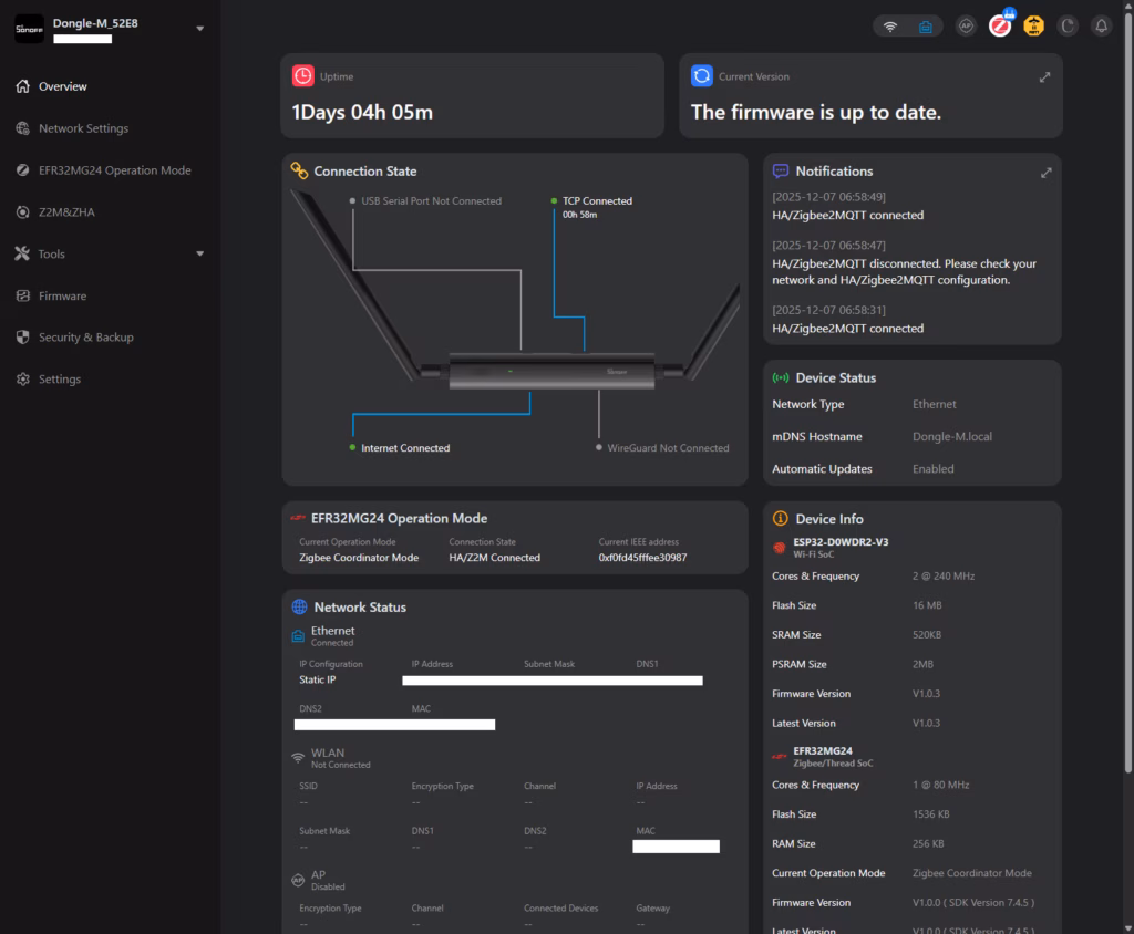 SONOFF PoE Dongle Max Web GUI SONOFF PoE Dongle Max Web GUI