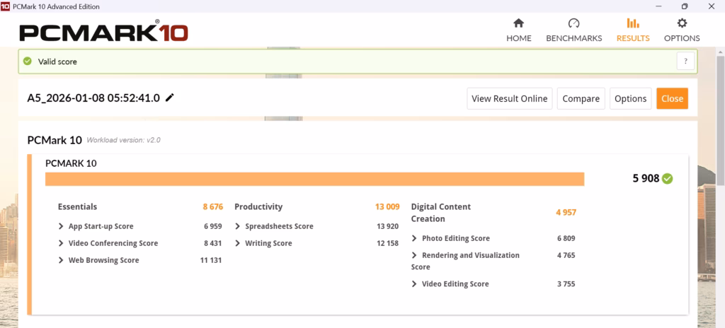Geekom A5 2025 PCMark 10
